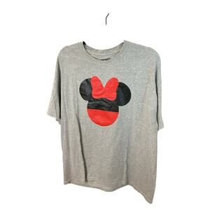 Gildan Minnie Mouse Graphic T Shirt Heather Gray Short Sleeve Adult XL